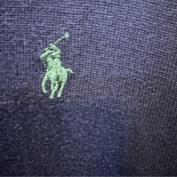 Ralph Lauren Pima Cotton V-Neck Sweater in Navy size Large - Picture 3 of 6